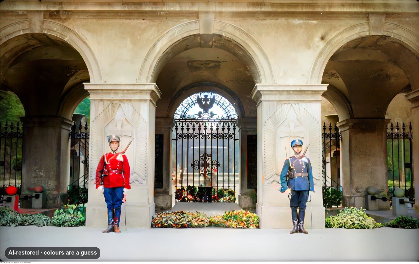 Grób Nieznanego Żołnierza / Pałac Saski (Tomb of the Unknown Soldier): ai-restored