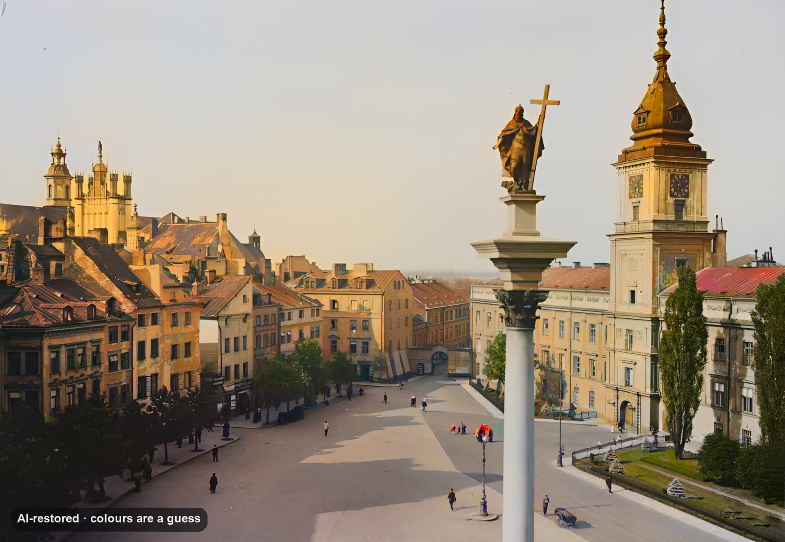 Plac Zamkowy (Castle Square): ai-restored